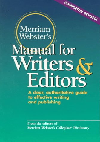 MerriamWebsters Manual for Writers and Editors,Used