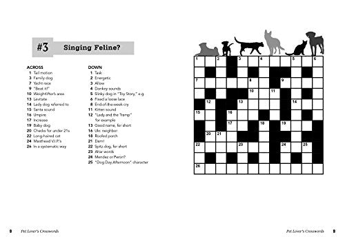 Pet Lovers Crosswords: 100 Fun Crosswords For Anyone Who Loves Cats And Dogs,Used