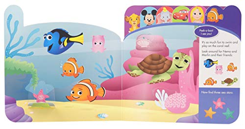 Disney Baby Mickey, Lion King, Princess, and More!  PeekaBoo LiftaFlap Look and Find Board Book PI Kids,Used