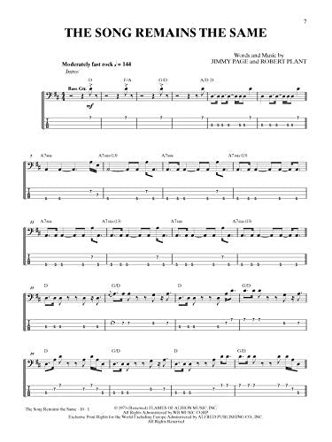 Led Zeppelin Houses of the Holy Platinum Bass Guitar: Authentic Bass TAB (Alfred's Platinum Album Editions),Used