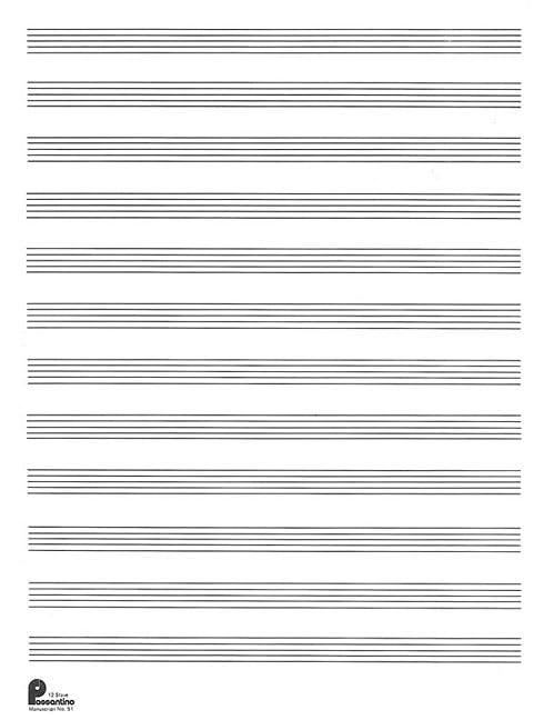 1. Manuscript Paper: 12Stave (Formerly #51): Passantino Manuscript Paper (Passantino Manuscript Papers),New