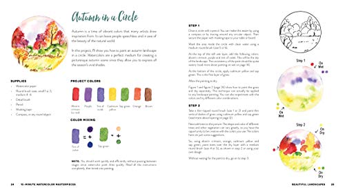 15Minute Watercolor Masterpieces: Create FrameWorthy Art in Just a Few Simple Steps,New