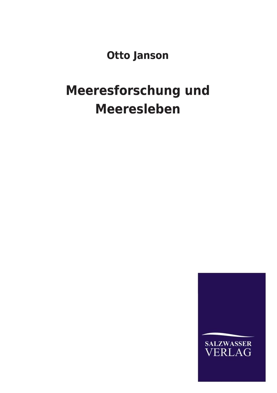Meeresforschung und Meeresleben (German Edition),Used
