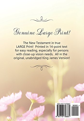Large Print New Testament, 14point text, Spring Flowers, KJV: Twocolumn format,Used