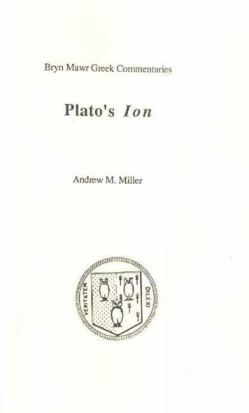Ion (Bryn Mawr Commentaries, Greek) (Ancient Greek And English Edition),New