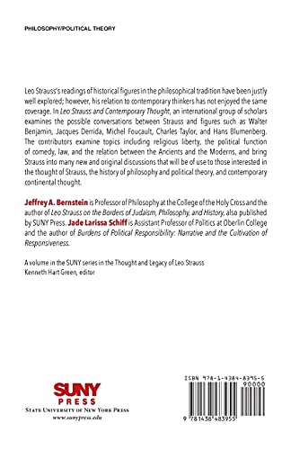 Leo Strauss and Contemporary Thought: Reading Strauss Outside the Lines (SUNY series in the Thought and Legacy of Leo Strauss),Used