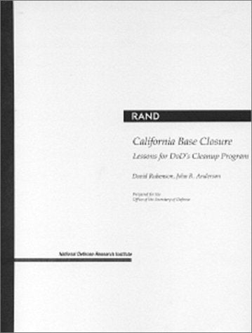 California Base Closure: Lessons For Dod'S Cleanup Program,Used