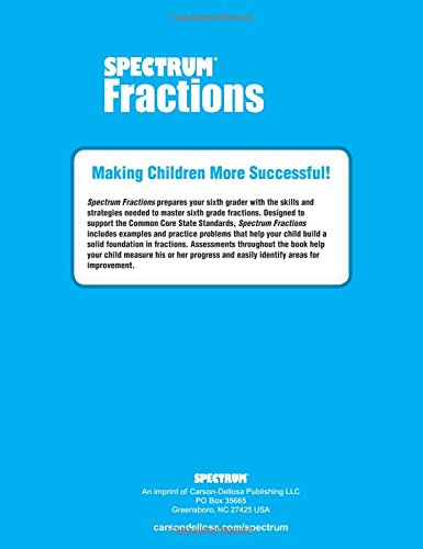 Spectrum Fractions Workbook, Grade 6,Used