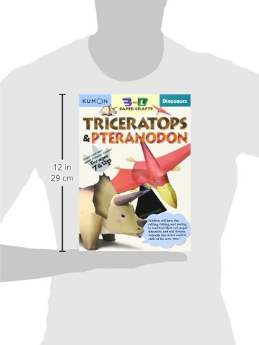 Dinosaurs: Triceratops & Pteranodon (Kumon 3D Paper Craft Workbooks),Used