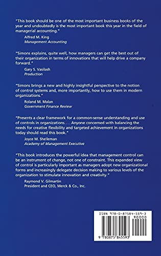Levers Of Control: How Managers Use Innovative Control Systems To Drive Strategic Renewal,New