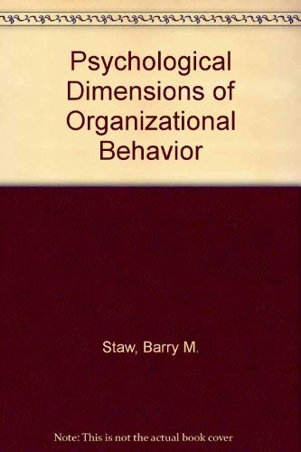 Psychological Dimensions Of Organizational Behavior,Used