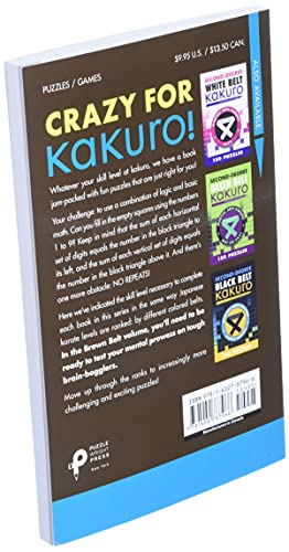 SecondDegree Brown Belt Kakuro (Martial Arts Puzzles Series),Used