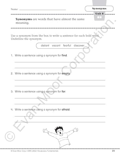 EvanMoor Vocabulary Fundamentals, Grade 2 Homeschool and Classroom Resource, Reproducible Worksheets, Compound Words, Synonyms,,Used