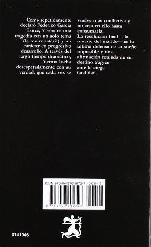 Yerma: Poema tragico en tres actos y seis cuardos (Spanish Edition),Used