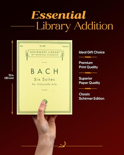 6 Suites for Violoncello Solo Bach Cello Suites Book: Schirmer Library of Classics Volume 1565,Used