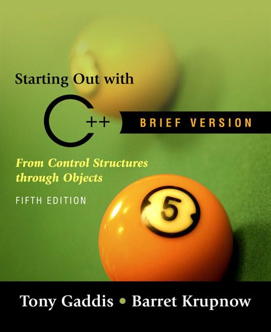Starting out with C++ Brief (5th Edition),New
