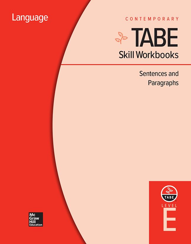 TABE Skill Workbooks Level E: Sentences and Paragraphs (10 copies) (Achieving TABE Success for TABE 9 & 10),Used