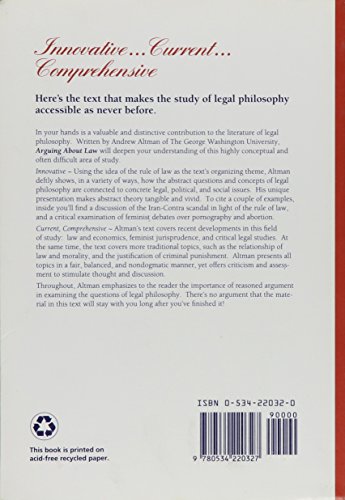 Arguing About Law: An Introduction To Legal Philosophy,Used