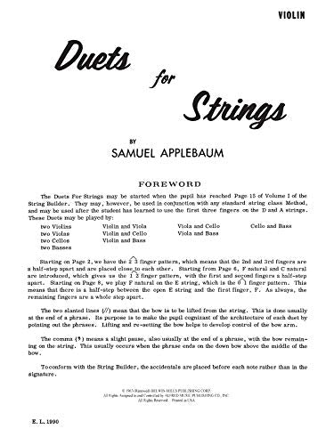 Duets for Strings, Book 1, Violin (Belwin Course for Strings, Bk 1),Used