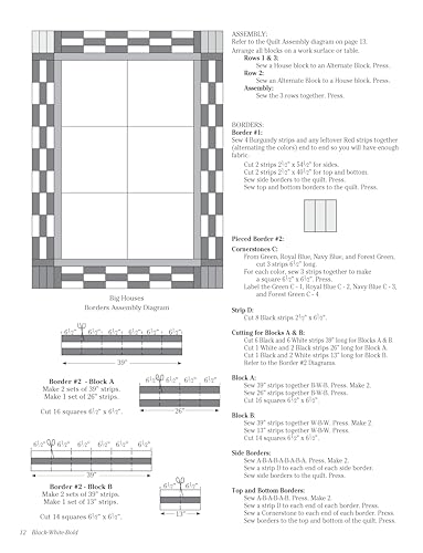 Black White & Bold: Colorful Quilt Designs with Jelly Roll Fabric Strips (Design Originals) Patterns and Instructions for Beauti,Used