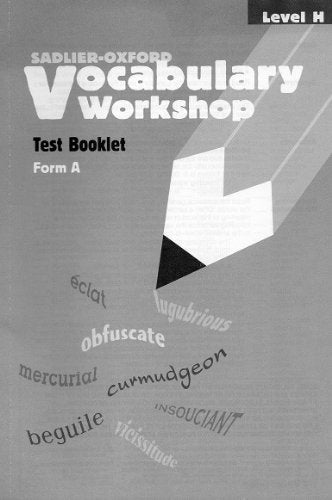 Vocabulary Workshop Test Booklet Form A Level H,Used