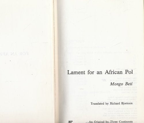 Lament for an African Pol (English and French Edition),New