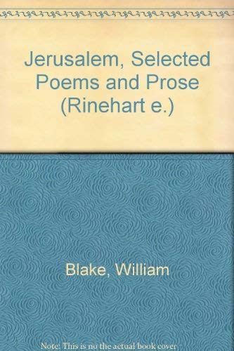 Jerusalem, Selected Poems, And Prose (Rinehart Editions, 140),Used
