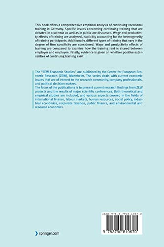 Studies on Continuing Vocational Training in Germany: An Empirical Assessment (ZEW Economic Studies, 37),Used