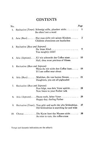 Cantata No. 211 Schweigt stille, plaudert nicht (Kaffeekantate): STB Soli, No Chorus (German, English Language Edition) (Kalm,Used