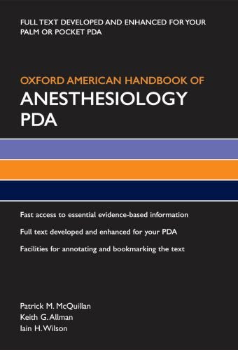 Oxford American Handbook Of Anesthesiology Pda (Oxford American Handbooks Of Medicine),New