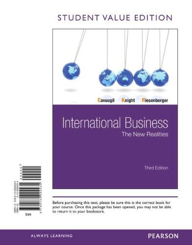 International Business: The New Realities, Student Value Edition (3rd Edition),Used