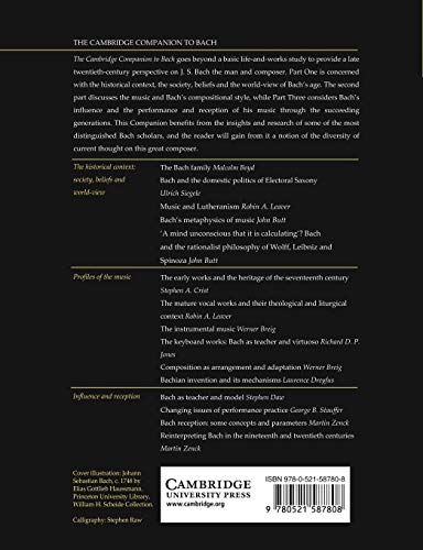 The Cambridge Companion To Bach (Cambridge Companions To Music),New