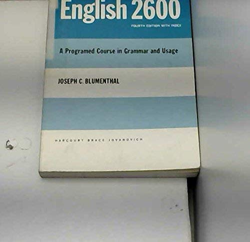 English 2600: A Programed Course In Grammar And Usage.,Used