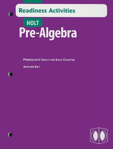 Holt PreAlgebra: Readiness Activities with Answer Key,Used