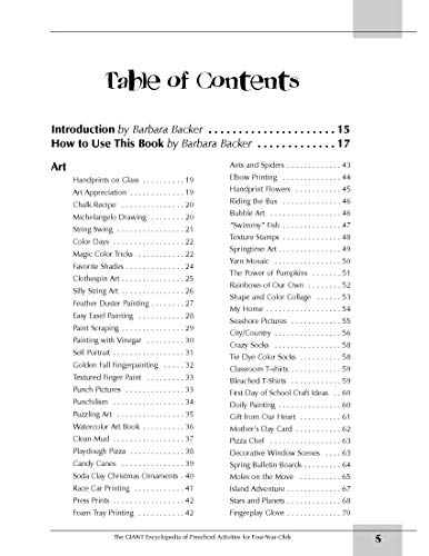 The GIANT Encyclopedia of Preschool Activities for FourYearOlds: Over 600 Activities Created by Teachers for Teachers (The GIA,Used