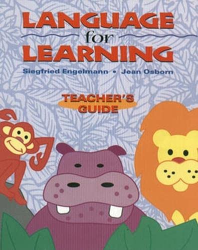 Language For Learning, Grade Levels Prek  2, Teacher'S Guide,Used