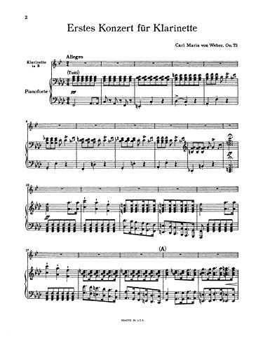 Clarinet Concerto No. 1 in F Minor, Op. 73 (Orch.): Part(s) (Kalmus Edition),Used