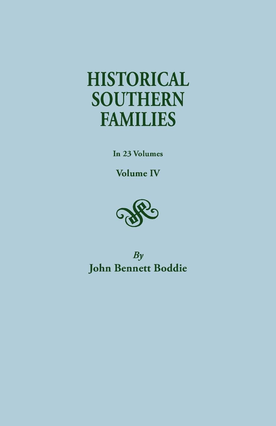 Historical Southern Families, Vol. 4 (#504),Used