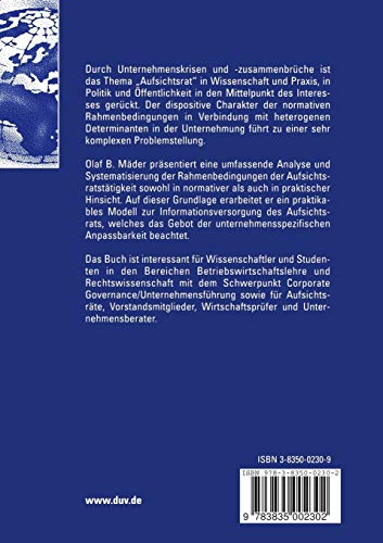 Ein Cockpit fr den Aufsichtsrat: Entwurf eines systemischprozessorientierten Modells zur aufgabenspezifischen Informationsverso,Used