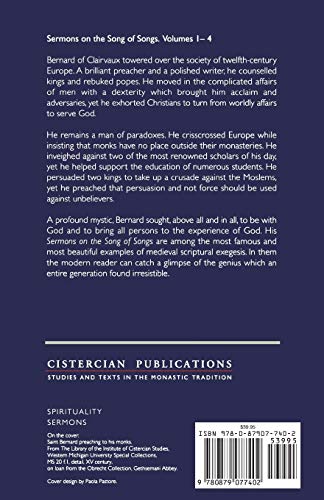 Bernard of Clairvaux: Sermons on the Songs of Songs vol 4 (Cistercian Fathers Series) (Volume 40),New