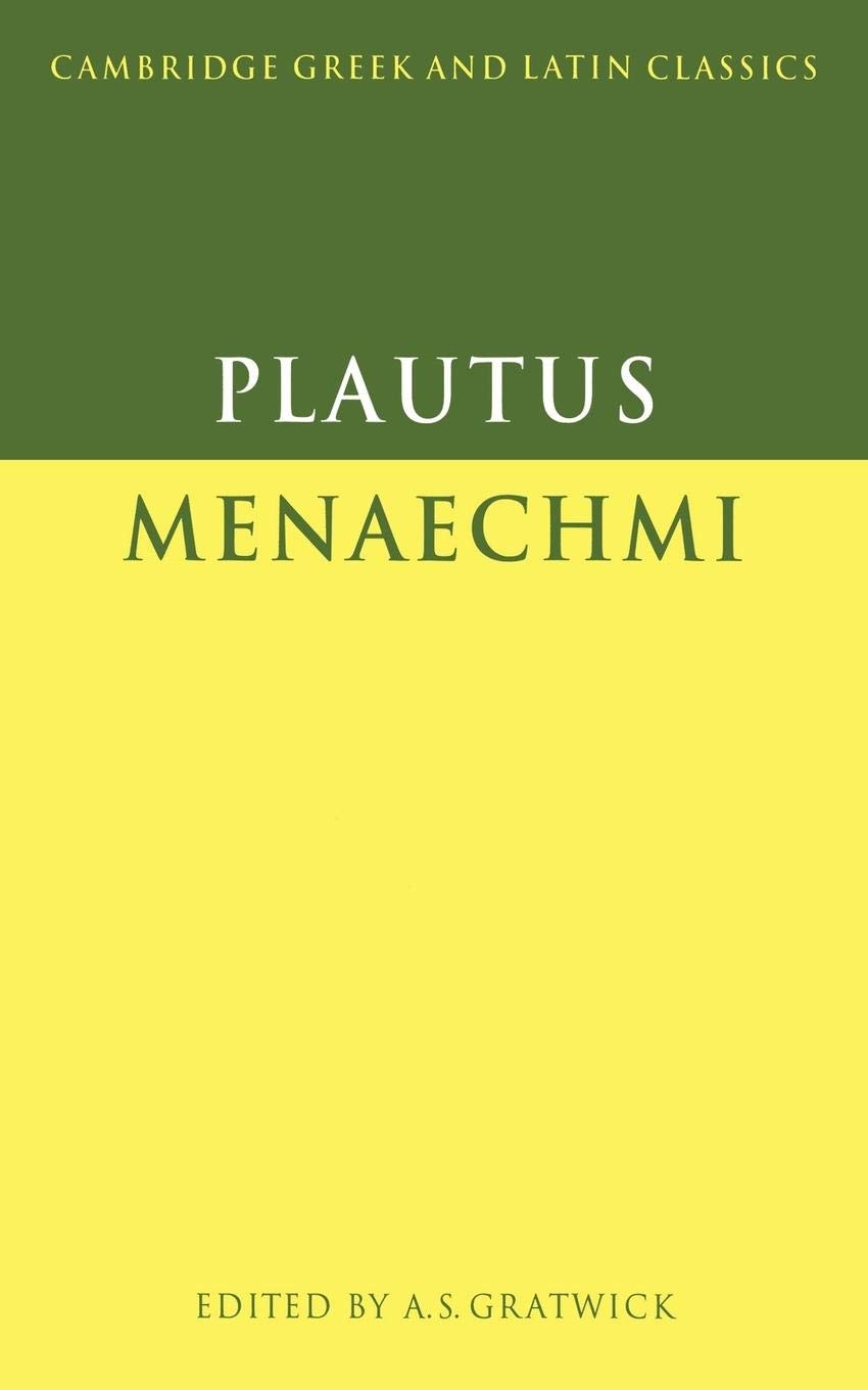 Plautus: Menaechmi (Cambridge Greek and Latin Classics),Used