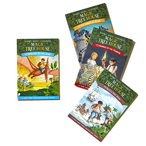 Magic Tree House Boxed Set, Books 14: Dinosaurs Before Dark, The Knight at Dawn, Mummies in the Morning, and Pirates Past Noon