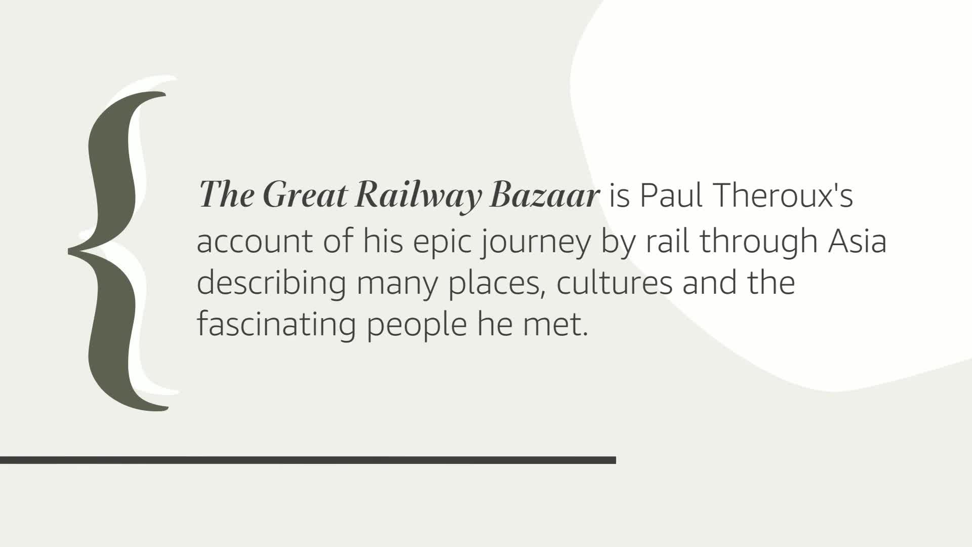 The Great Railway Bazaar,Used