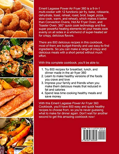Emeril Lagasse Power Air Fryer 360 Cookbook,Used