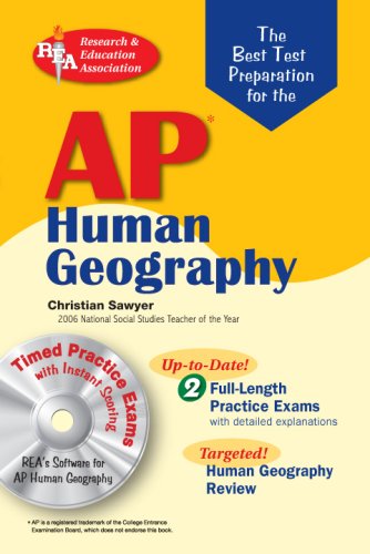 AP Human Geography w/ CDROM (REA)  The Best Test Prep (Advanced Placement (AP) Test Preparation),Used