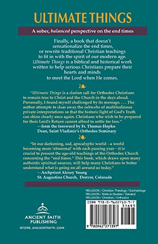 Ultimate Things: An Orthodox Christian Perspective On The End Times,New