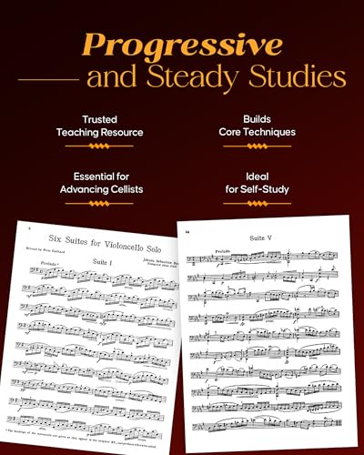 6 Suites for Violoncello Solo Bach Cello Suites Book: Schirmer Library of Classics Volume 1565,New