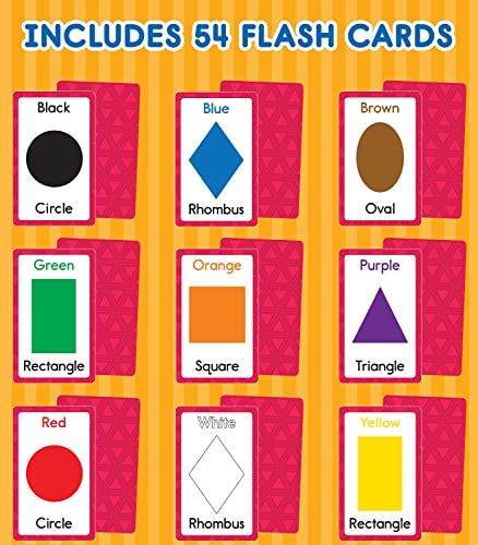 Carson Dellosa 54 Colors And Shapes Flash Cards, Toddler Learning Flashcards For Kids Ages 4 And Up, Educational Games For Presc,Used
