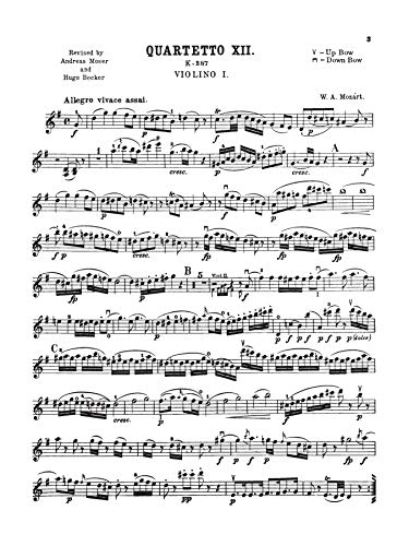Ten Famous Quartets, K. 387, 421, 428, 458, 464, 465, 499, 575, 589, 590 (Kalmus Edition),Used