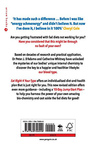 Eat Right 4 Your Type: Fully Revised with 10day JumpStart Plan,Used